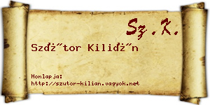 Szútor Kilián névjegykártya